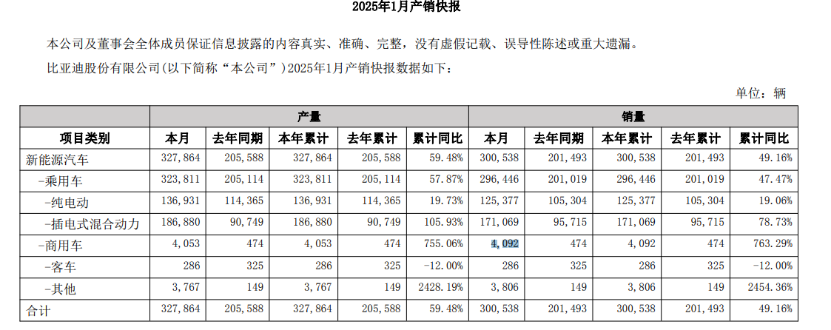 比亚迪公告截图